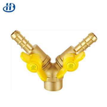 Female Thread Double Fork Brass Gas Valve 1/2′′-3/4′′inch